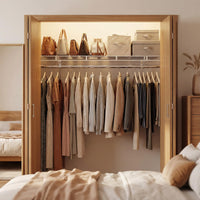 122 x 30 cm Wall‑Mounted Closet Shelf with Hanging Rod