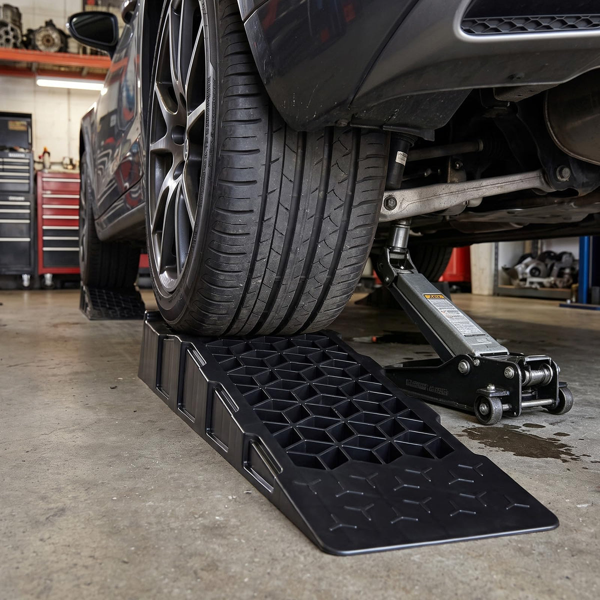 2-Pack 6.5 cm Lift 0000kg GVW Capacity Low Profile Car Ramps for Jack Support