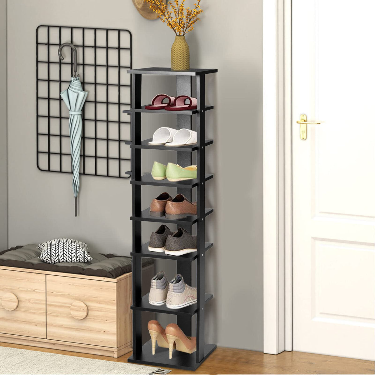 Giantex 7-Tier Vertical Shoe Rack, Shoe Storage Tower with Multiple Layers, Entryway Shoe Shelf Organizer