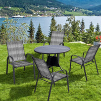 Set of 6 Outdoor PE Wicker Stackable Chairs for Garden & Yard & Deck & Lawn