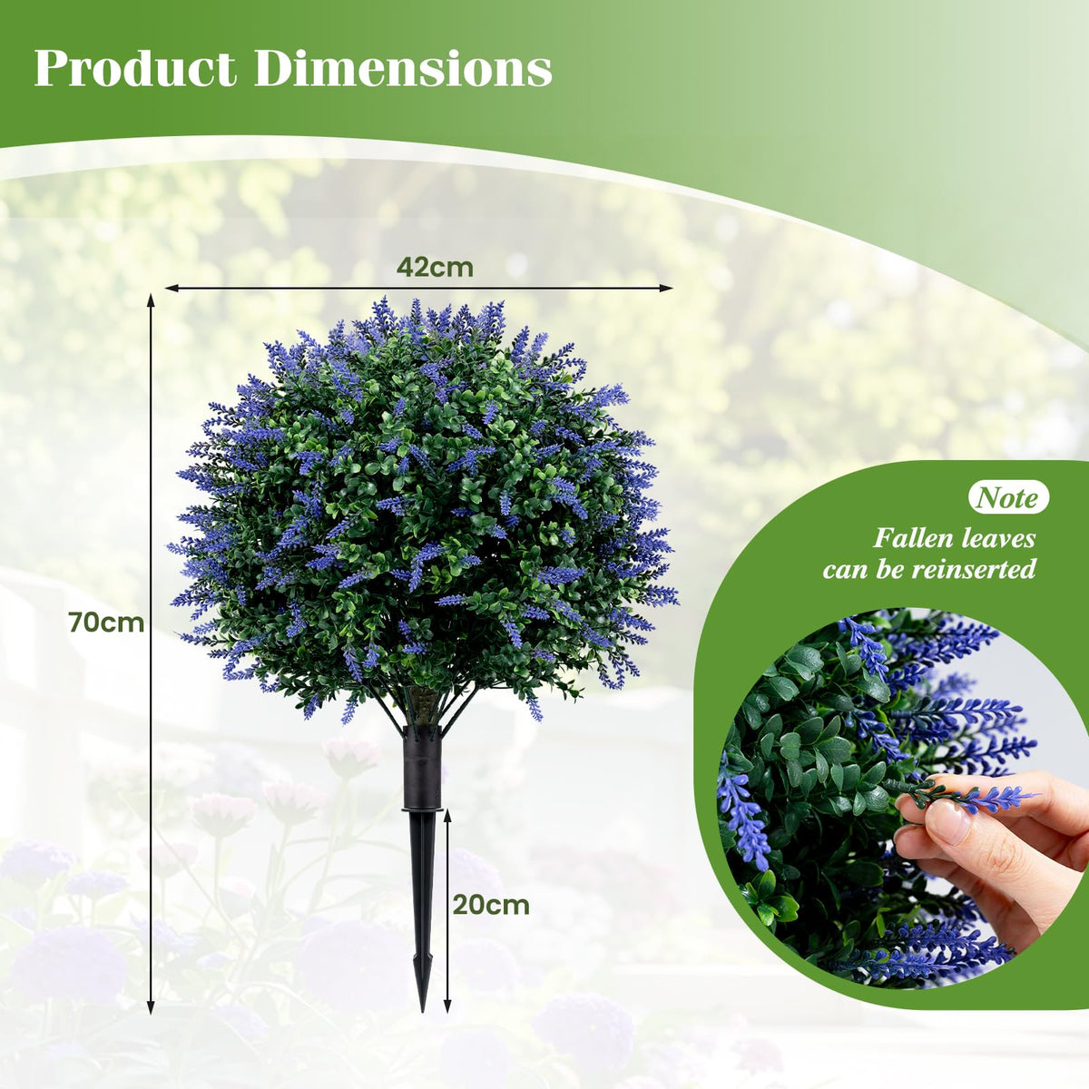 Giantex 2 Pack Artificial Lavender Boxwood Topiary Ball Trees