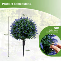 Giantex 2 Pack Artificial Lavender Boxwood Topiary Ball Trees