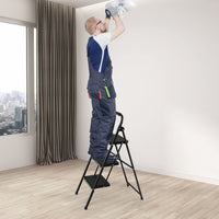 3 Step Ladder, Folding Step Stool w/ Padded Handgrip & Wide Anti-Slip Pedal