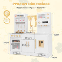 Pretend Play Kitchen for Kids with Coffee Maker Sink Faucet