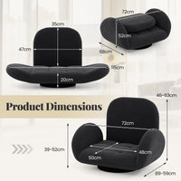 Giantex Swivel Floor Chair Folding Gaming Chair with Adjustable Backrest