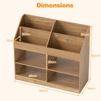 3-Tier Kids Bookshelf, Toy Storage Organizer Shelf w/Display Rack