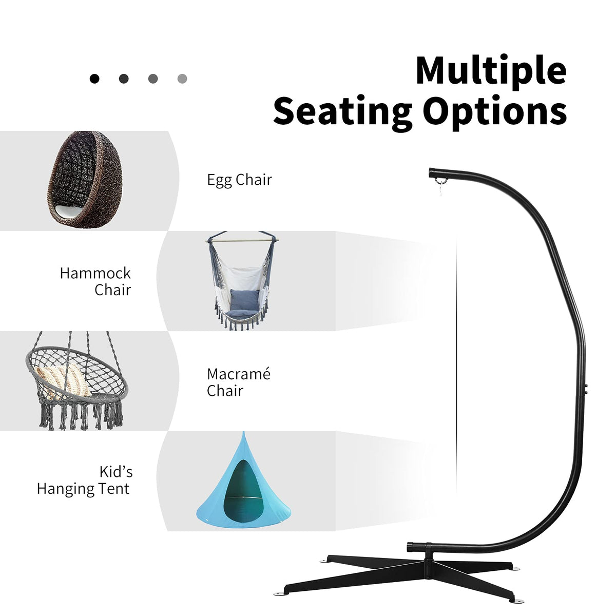 Giantex Hammock Chair Stand Only, Heavy Duty Steel C-Stand