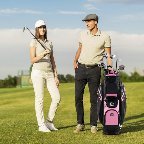 Golf Cart Bag, Molded Lock Top Golf Bag w/14-Way Dividers