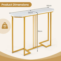 Giantex Modern Gold Console Table, 110 CM Narrow Entryway Table