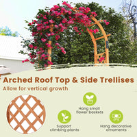 235 cm Garden Arch Wooden Arbor for Climbing Plants
