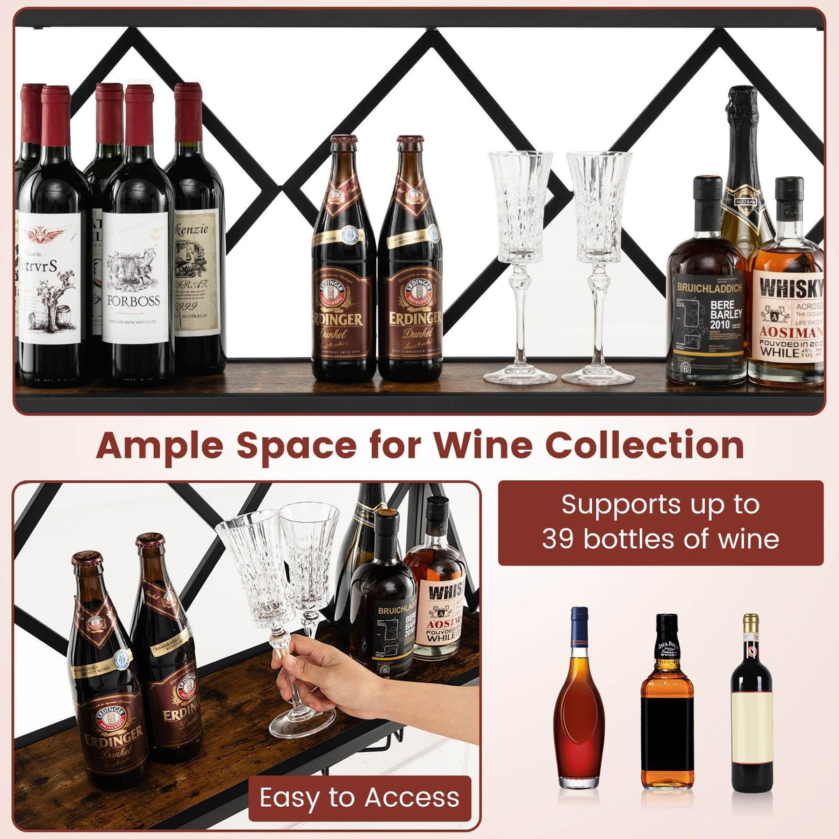 Giantex Wall Mounted Wine Rack, Wine Display Shelf