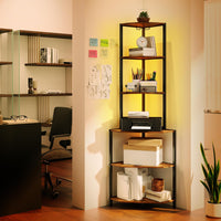 Giantex 6-Tier Corner Shelf with Charging Station