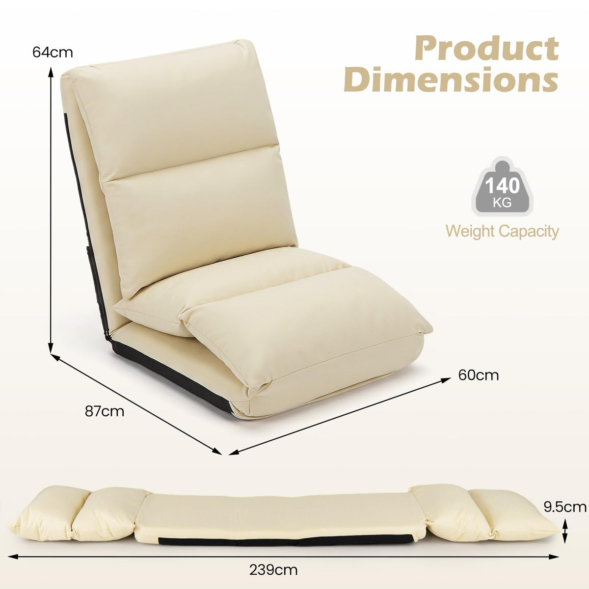 Giantex 14-Level Adjustable Floor Chair for Adults