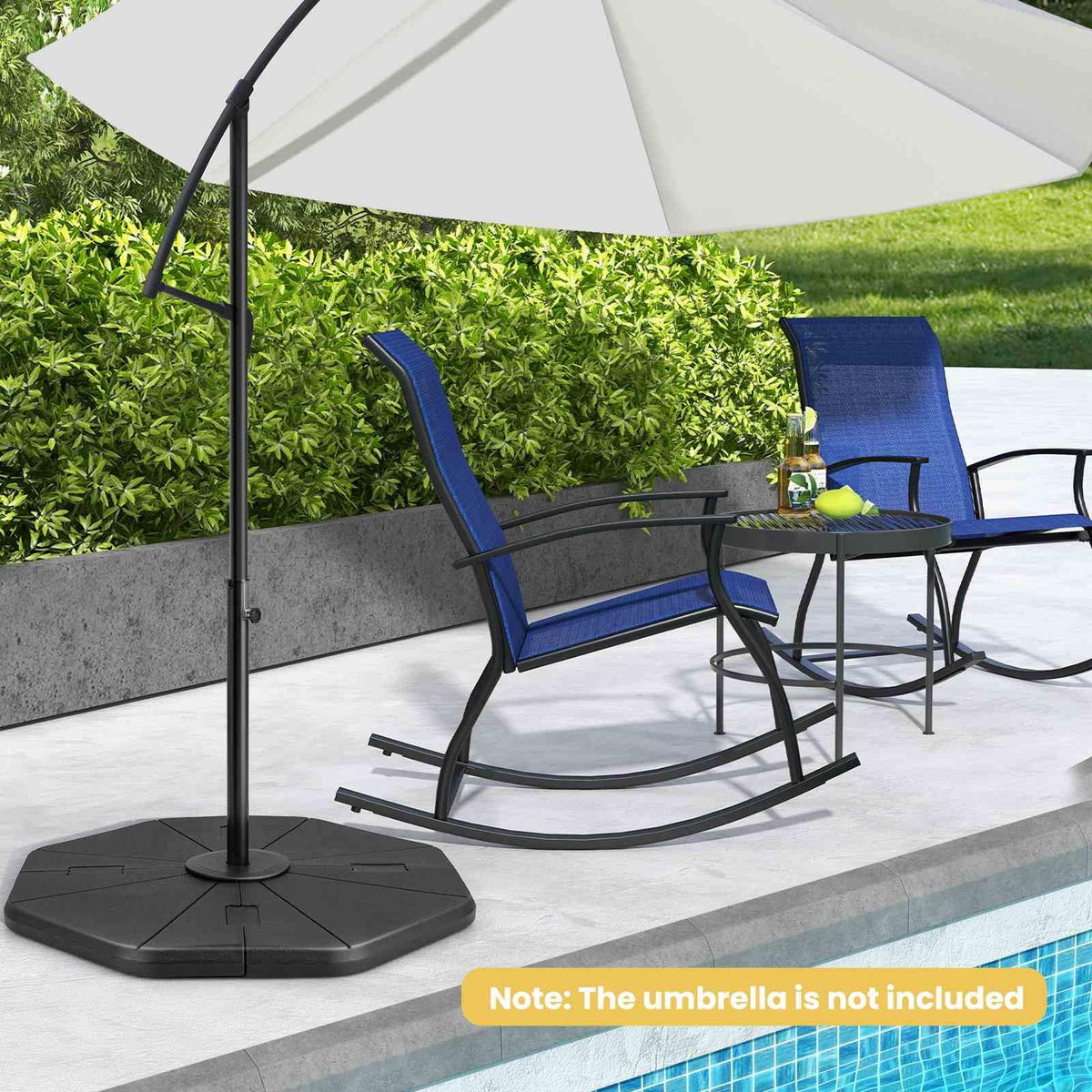 4-Piece Heavy-Duty Fillable Umbrella Base Stand for Garden Yard Poolside