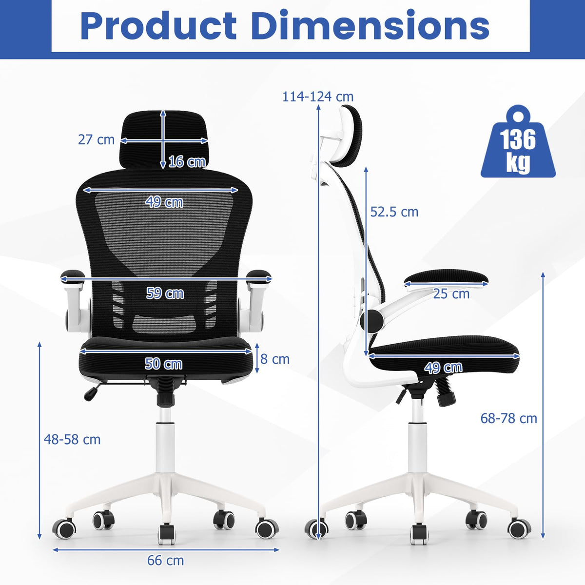 Giantex Ergonomic Mesh Office Chair with Adjustable Headrest