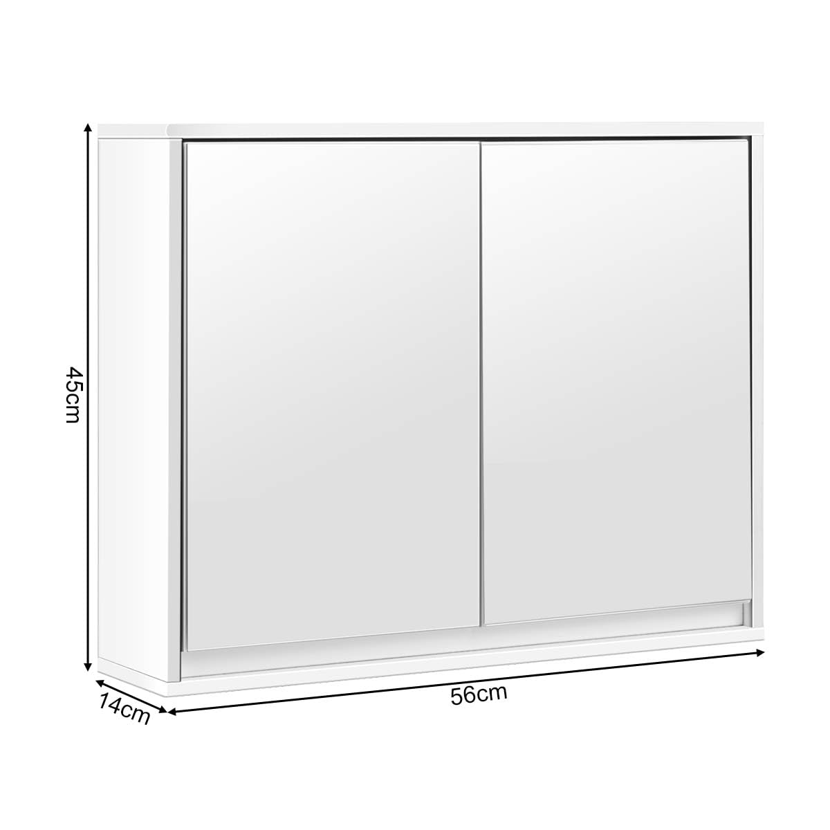Bathroom Medicine Cabinet with Double Mirrored Doors for Bathroom