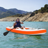Inflatable Kayak with Adjustable Aluminum Oars for 1 Person