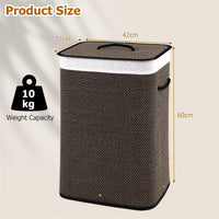 Giantex Bamboo Laundry Hamper w/Lid, 72 L Capacity Clothes Hamper w/Removable Liner
