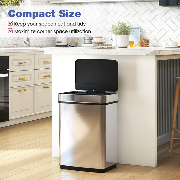 60L Automatic Touchless Waste Bin with Dual Compartments