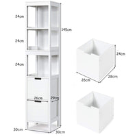 Giantex Wood Bathroom Cabinet, 5-Tier Tall Cabinet