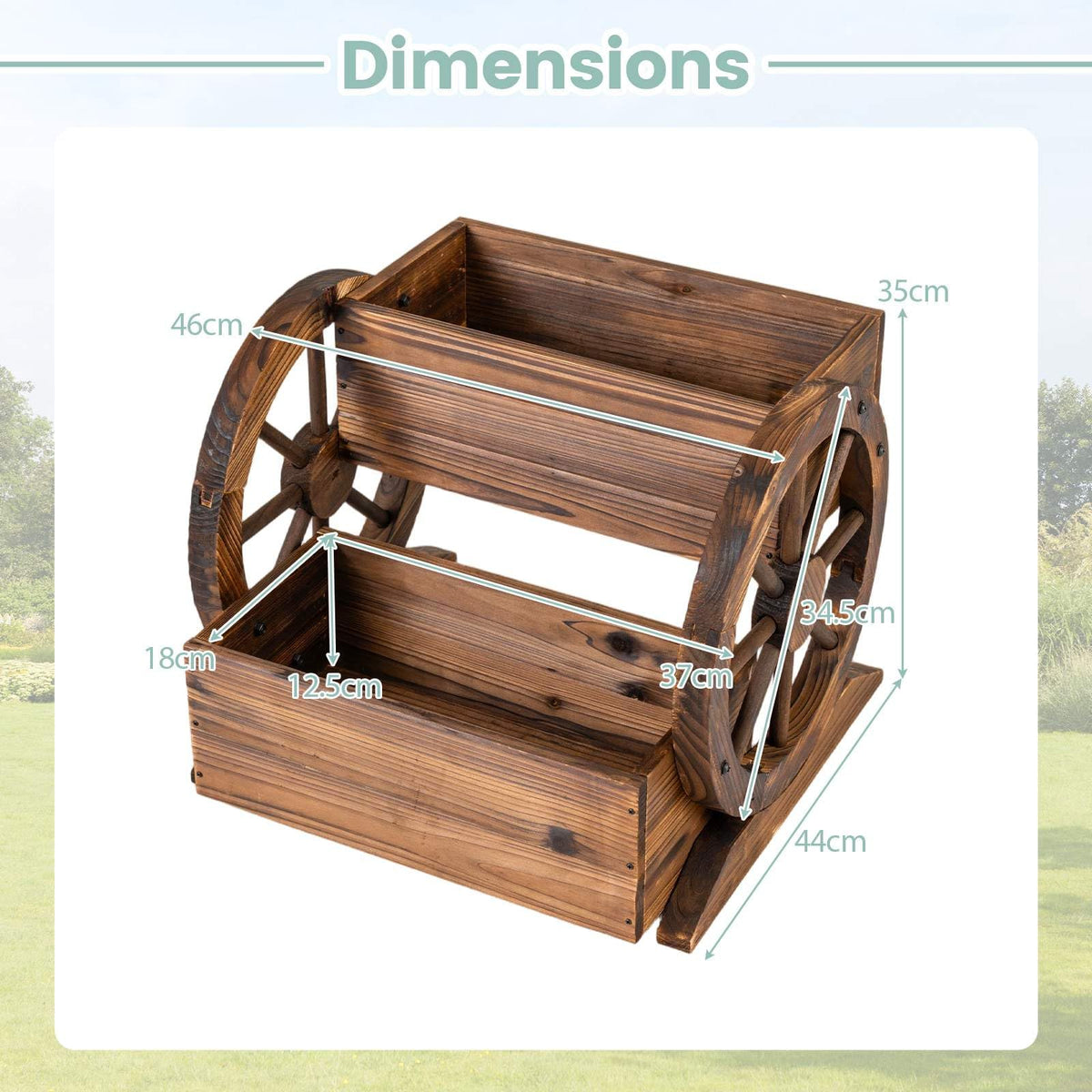 2-tier Raised Garden Bed with Drainage Holes and Wheels