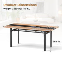 Giantex 180 cm Dining Table for 6-8 People, 180 cm Long Large Wood Dinner Table w/Heavy-Duty Metal Frame