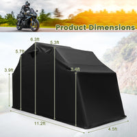 Motorcycle Storage Shed, 136 x 54 x 75 in Outdoor Motorcycle Tent Shelter Hard Shell