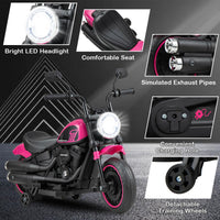 Kids Electric Motorcycle with Training Wheels & LED Headlights