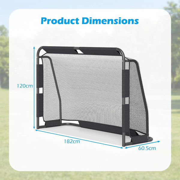 Soccer Goal Set for Backyard 182 cm x 120 cm Metal Frame Goal Post with Net & Anchoring System