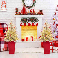 122 CM Pre-lit Artificial Entrance Christmas Tree Potted with 313 Branch Tips