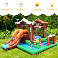 Inflatable Bounce House, Jumping Castle Snow Bounce House for Kids w/ Large Jump Play Area (with 450W Blower)