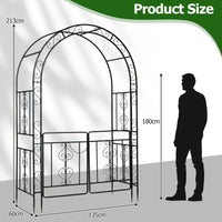 Garden Arch with Metal Arbor Trellis for Climbing Plants