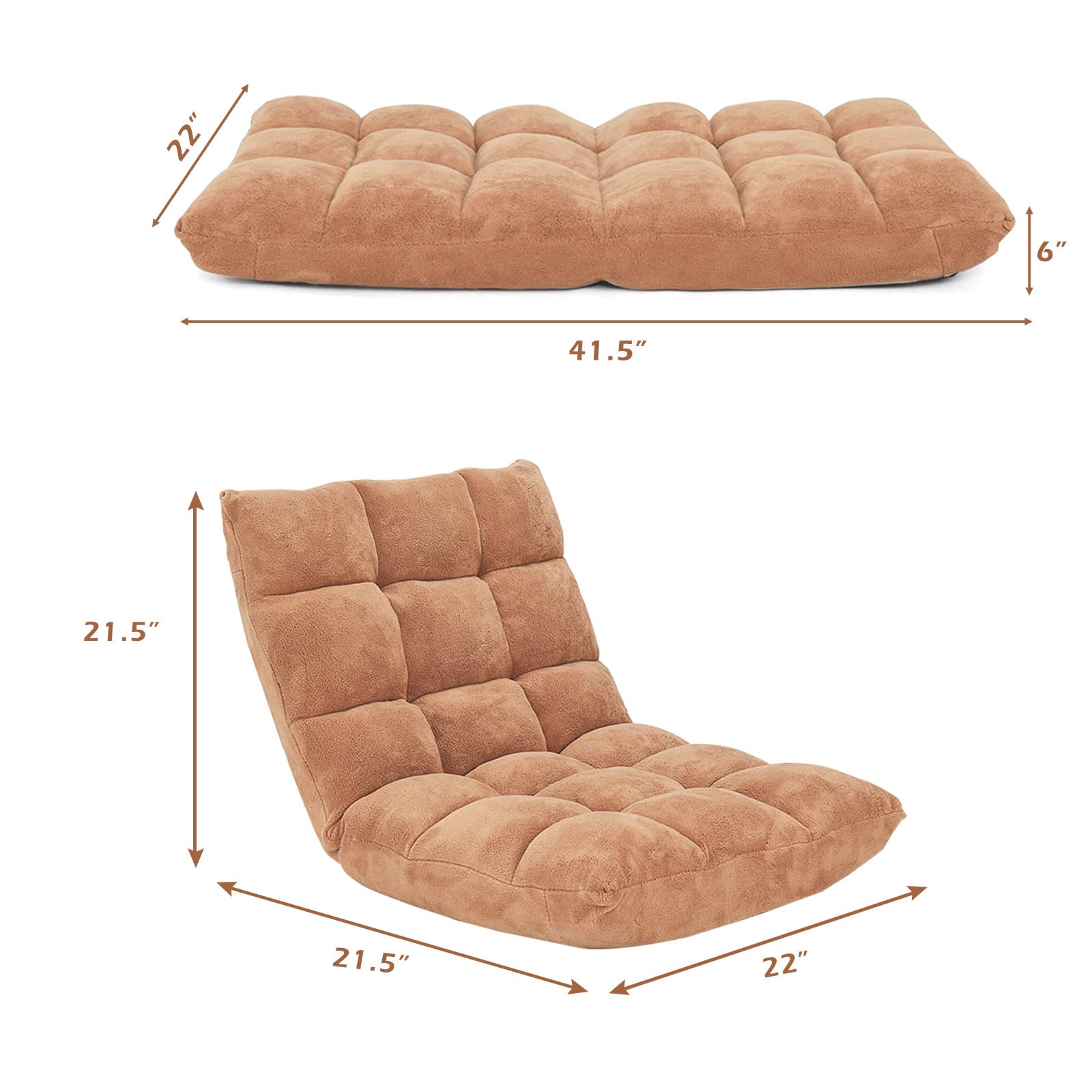 Giantex Adjustable 14 Position Memory Foam Floor Chair Giantex