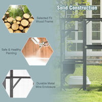 Large Outdoor Wooden Cat House 180cm Catio Enclosure w/Weatherproof Asphalt Roof