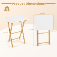 Folding TV Tray Tables Set of 2 for Eating at Couch for Bedroom and Living Room