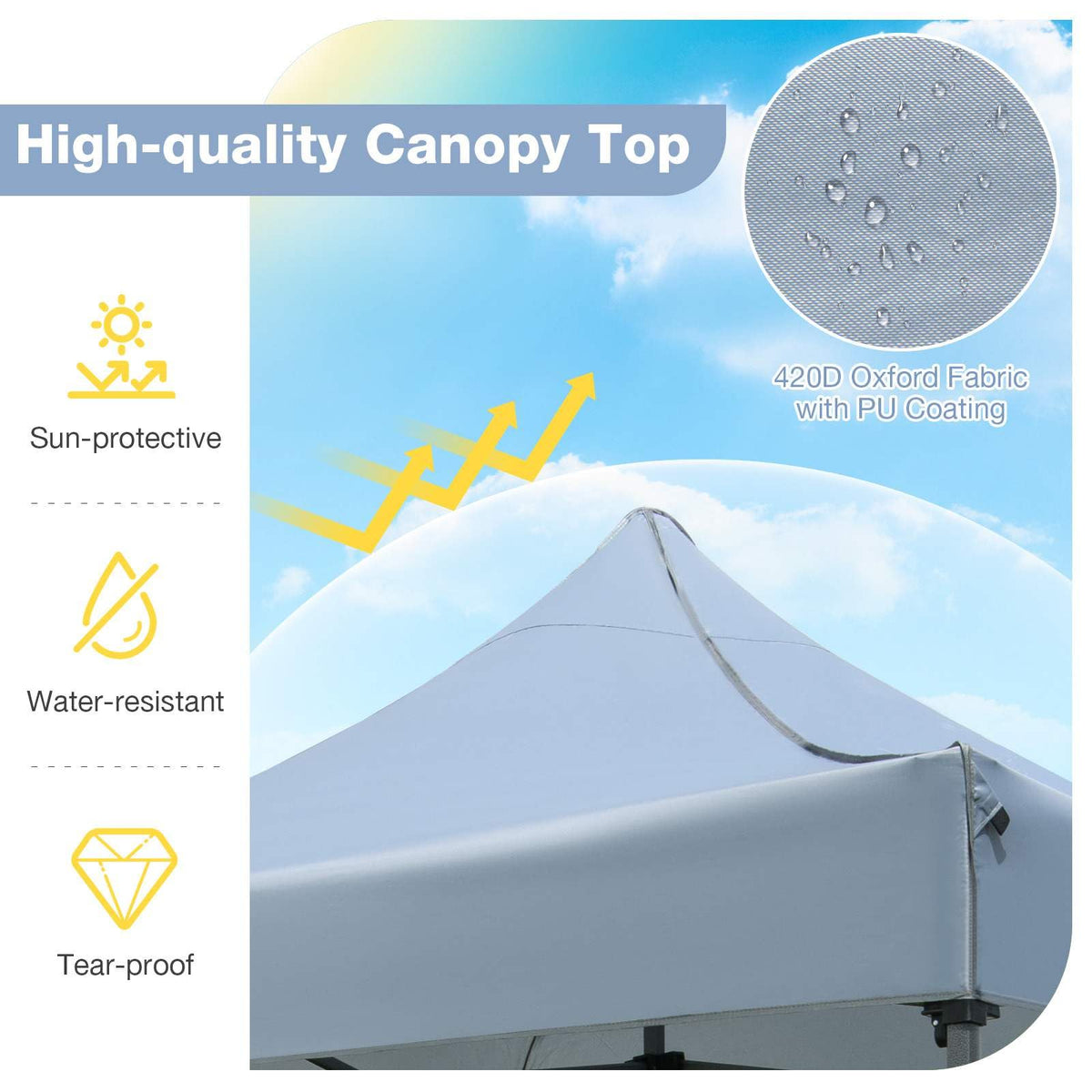 3 x 3 M Outdoor Pop up Canopy Tent Heavy-duty Easy Setup Gazebo Shelter