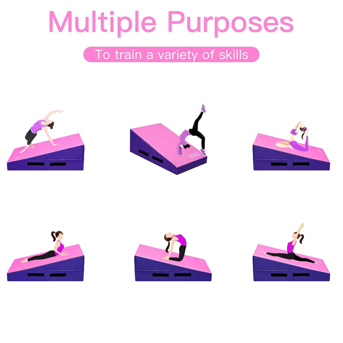 Incline Gymnastics Mat, Gym Fitness Skill Shape Tumbling Mat