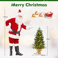 90cm Pre-Lit Artificial Christmas Tree with 50 LED Lights