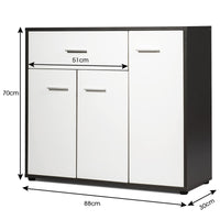 Kitchen Cabinet W/Drawer & 4 Adjustable Shelves, Multifunctional Wood Storage Cabinet