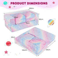 2 Seater Kids Play Couch Glow in the Dark Modular Sofa Play Set