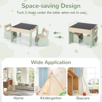 4-in-1 Wooden Kids Activity Table and Chair Set for Drawing and Studying