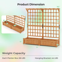 Giantex 72" Large Raised Garden Bed with Trellis & Roof, Wooden Garden Bed