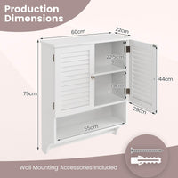 Bathroom Wall Cabinet with 2 Louvered Doors