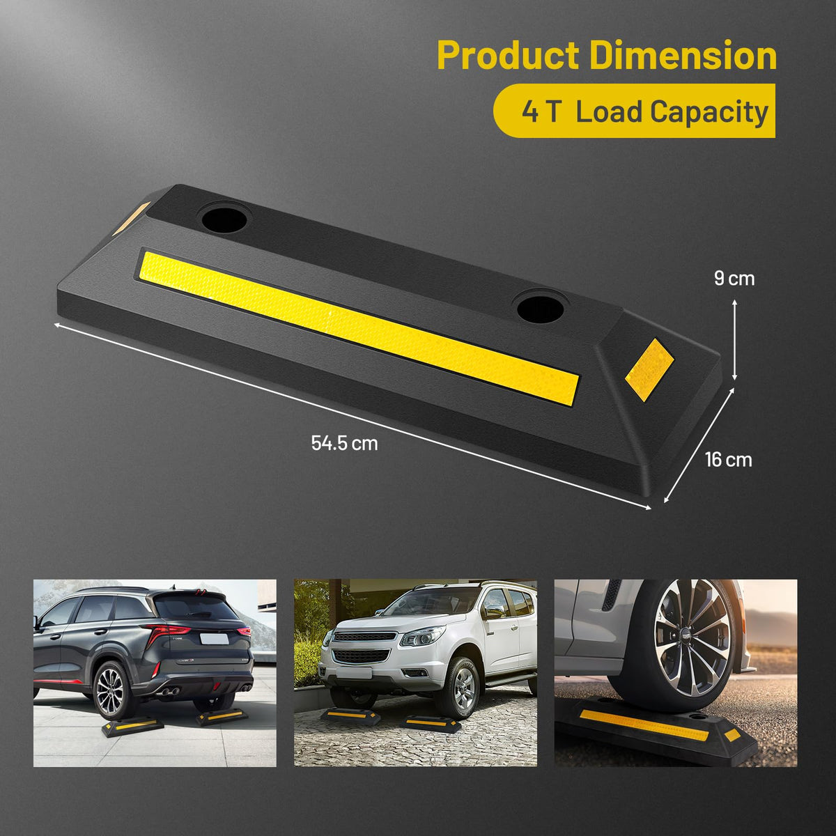 Garage Rack Stoppers Garage Vehicle Parking Stopper, 2 Pack Heavy Duty Floor Stopper w/Thre ...