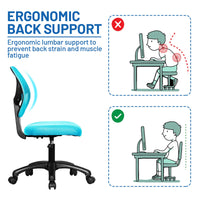 Ergonomic Low-Back Office Chair, Armless Computer Desk Chair, Swivel Mesh Computer Executive Chair