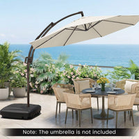 Cantilever Umbrella Base w/2Wheels,102kgPatio Offset Umbrella Stand