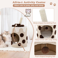 Bubble Tea Cat Tree Tower Cat Condo Furniture w/Scratching Post