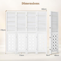 170cm Tall Wood Room Divider with 4/6 Panel