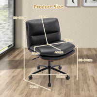 Vanity Office Chair with Wheels, Height Adjustable Swivel Task Chair