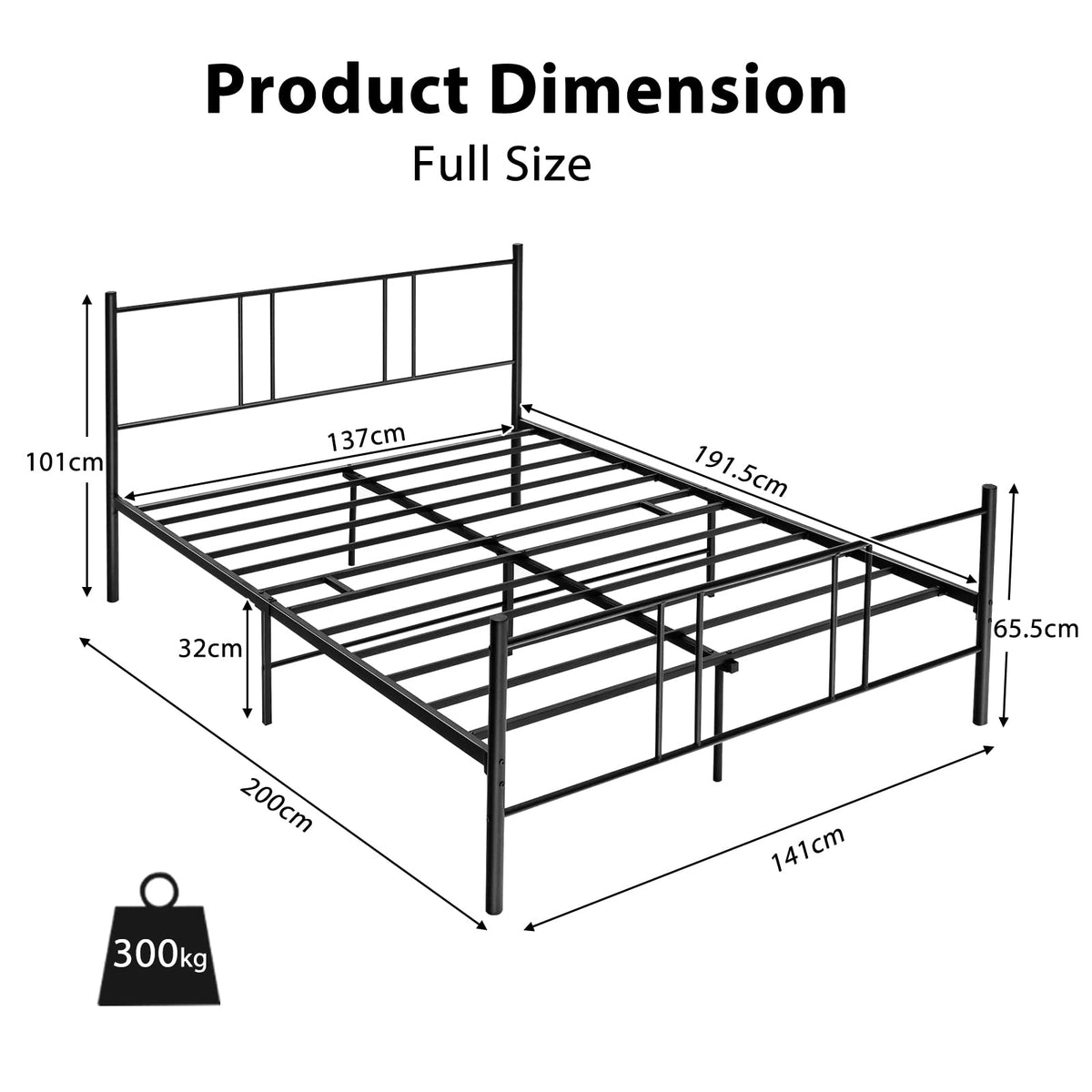 Double/Queen Size Platform Bed Frame